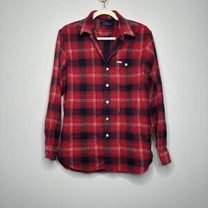 Polo Ralph Lauren Red Vintage Plaid Button Front Shirt Men's Medium